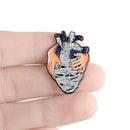Anatomical Heart Pin Brooches Creative Lapel Jacket Backpack Badges Gift