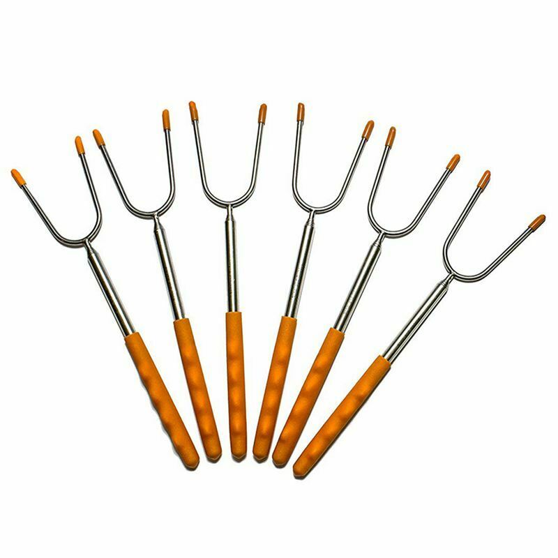 6 Premium Marshmallow Roasting Sticks 45 Inches Extra Long Extendable StainlP3Q8