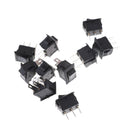 10PCS KCD11 3A/250V 3 Pin SPDT ON-OFF-ON 3 Position Snap Rocker Switch S Ew