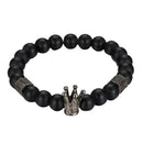 Fashion Beads Bracelet Round Bead Crown Men Bangle DIY Handmade Jewelry