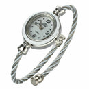 Fashion Girls Ladies Rope Charming Bracelet Wrist Watch Grey and White G1J1