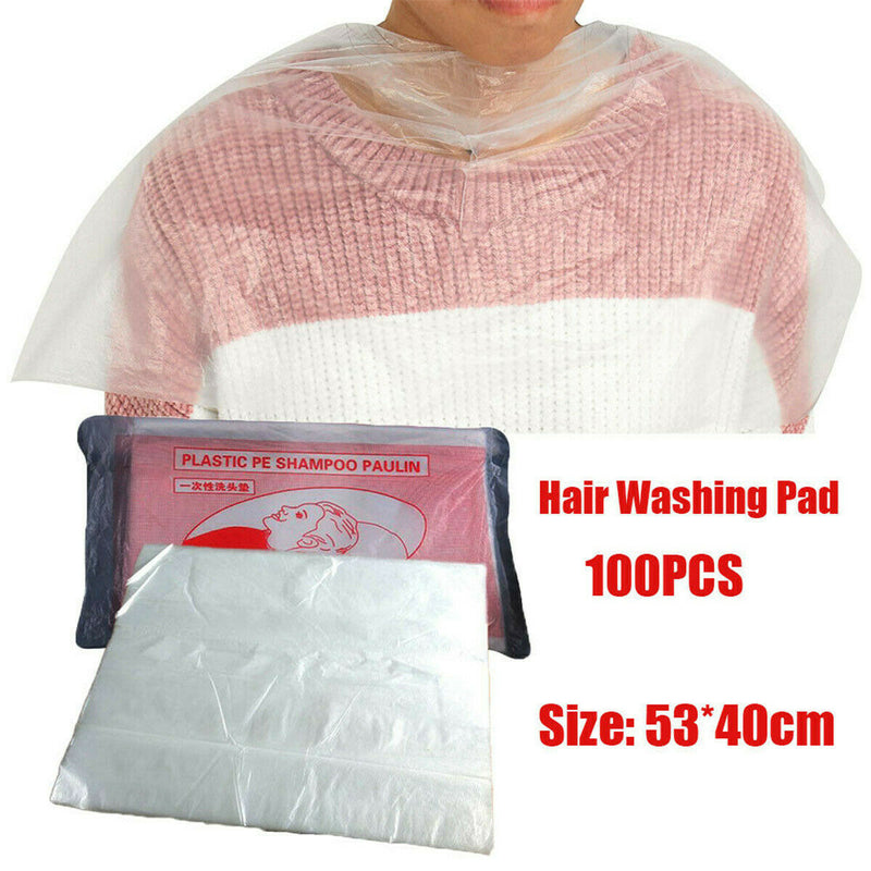 100X Disposable Hair Washing Pad Cutting Capes Hairdressing Dyeing Barber Apron