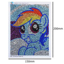 5D DIY Full Drill Special Shaped Diamond Painting Blue Horse Cross Stitch