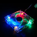 Quad 4-LED Light Neon Clear 80mm PC Computer Case Cooling Fan Popular for DIY lj