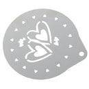 Two hearts Stainless Steel Metal Chocolate Coffee Art Mould Coffee Stencils  OZ