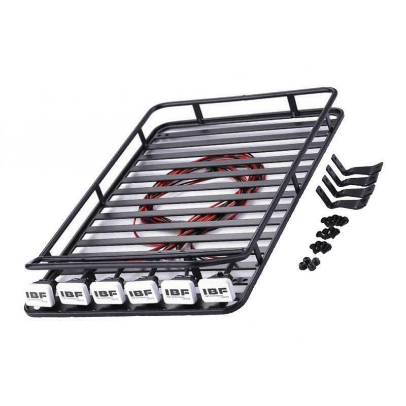 RC 1:10 Roof Luggage Rack 6 LED Lights Bar for D90 RC4WD SCX10 Axial
