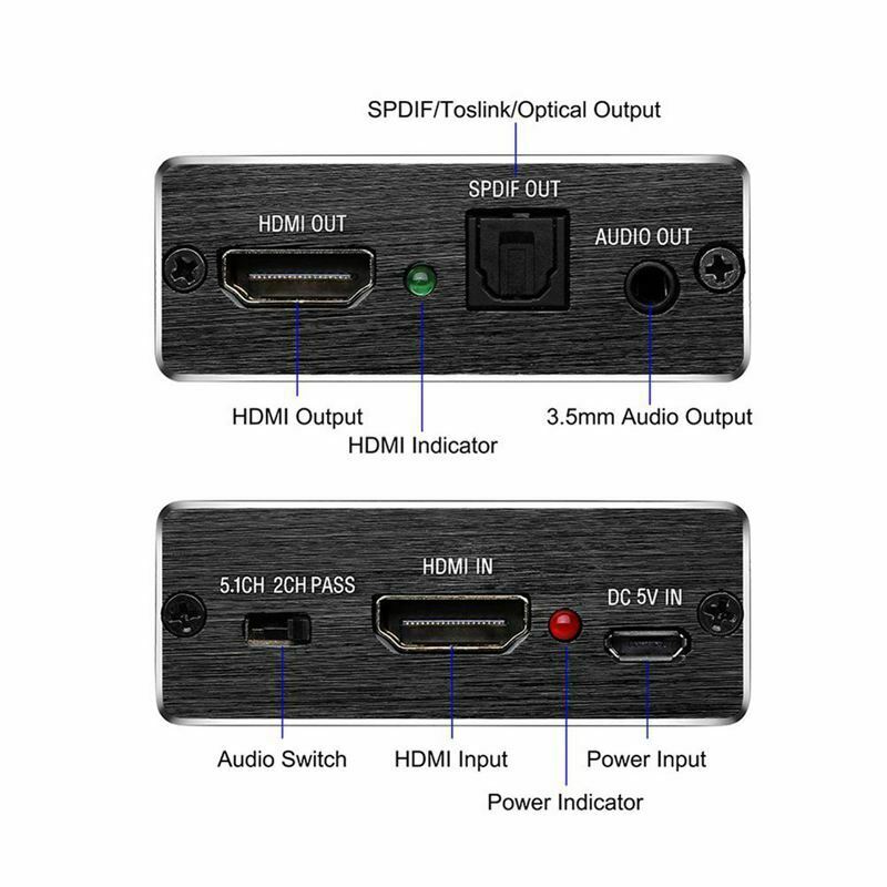 Hdmi audio extractor HDMI to HDMI and Optical TOSLINK SPDIF + 3.5mm Stereo  U3N2