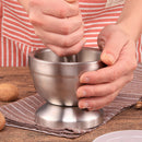 Stainless Steel Shiny Hammered Mortar and Pestle