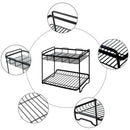 Spice Rack Two Layers Stainless Steel Storage Shelf Rack Home Kitchen Seaso