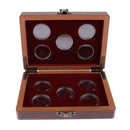 Wooden Coin Display Case Storage Box For 10 Coins of 27mm + Coin Gaskets