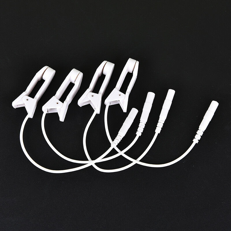 2pcs 2.0mm ear pain relief clip tens electrode lead wire connecting cable PB TO