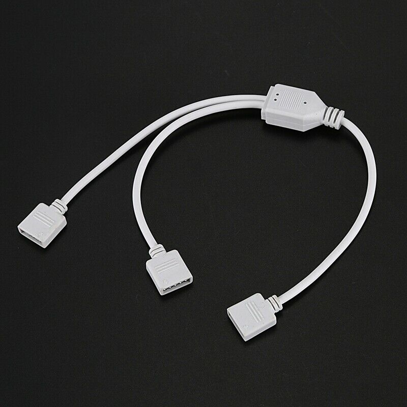 1 to 2 Female 5 Pin Flexible Connector RGBW LED Strip Splitter Cable White X7G7