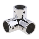 Stainless Steel 25mm 3-Way Corner Elbow Boat Hand Rail Fitting Hardware