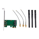 Mini PCI-E Express to PCI-E Wireless Adapter w 3 Antenna WiFi for PC I1N2