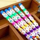 1Pcs Christmas Cute Snowman Writing Pencil Stackable Kid Set Colorful Gift H2U9