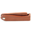 Wood Portable Beard Folding Comb Men'S Iron Wire Wood Folding Beard Comb