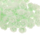 100Pcs Artificial Pale Green Plastic Rose Flower Head Bulk Craft Home Decor