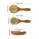 3pcs Baby Care Hair Brush Comb Set For Newborns Kids Home Wooden Soft Bristles