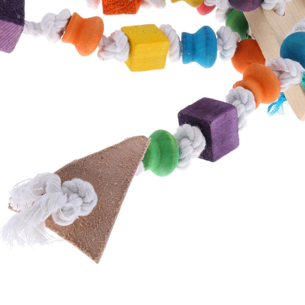 2 Pcs Bird Swing Toys,Parrot Chewing Toys,Colorful Parrot Cage Hanging Decor