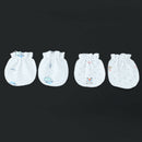 4 Pcs Soft Cotton Anti Scratch Mittens Gloves for Newborn Baby Boys & Girls Kids