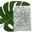 smiling face on sun and clouds Scrapbooking Album Card Decor Clear Stamps 3c