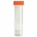 30 pcs 50ml Flat-Bottom Plastic Graduated Vial Tube with Screw Cap B4O8