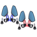 Motorcycle Metal Handle Bar End Rearview Side Mirrors 7/8inch(22mm) Red