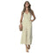 Fashion Women Striped Jumpsuit Backless Sleeveless Deep V Neck Button Jumps M2X6