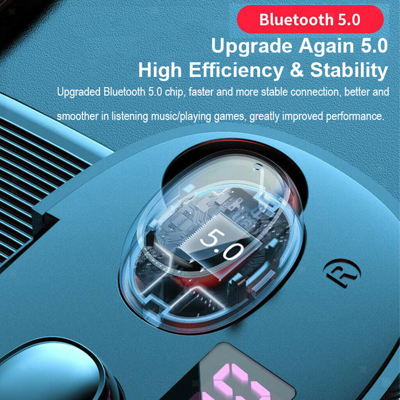 Waterproof Bluetooth 5.0 Headset TWS Wireless Earphones Stereo Earbuds White