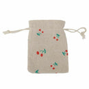 Lot of 10pcs Jewelry pouch Small Linen Drawstring Gift Bag Cherry Motif Red I8N9