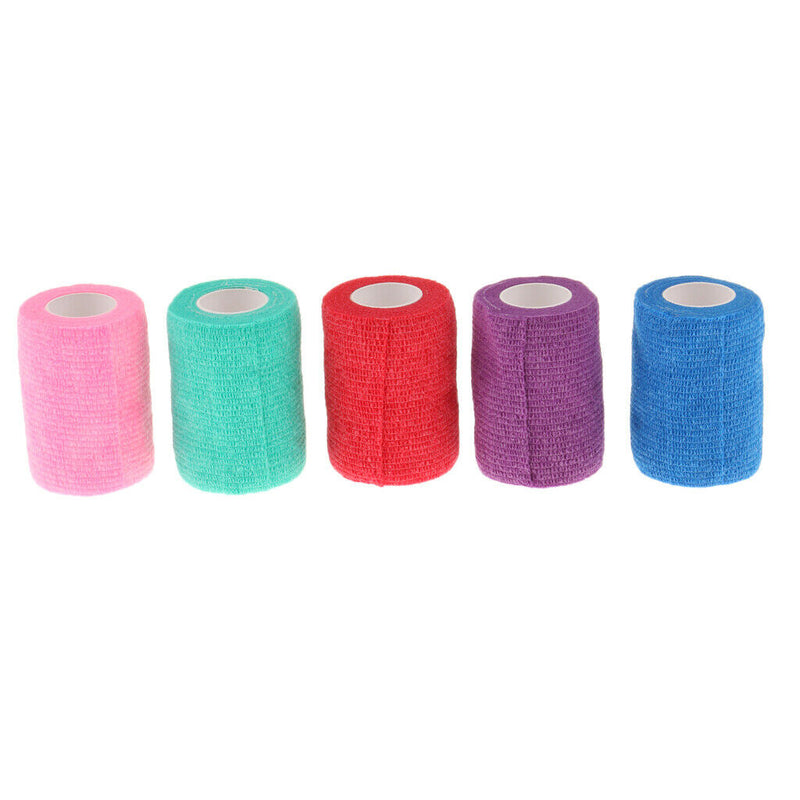 Pet Puppy Cat Vet Tape Anti-Bite Self-Adhesive Bandage Elastic, 10 Roll, Rand