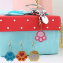 4pcs DIY Full Drill Diamond Painting Keyring Cartoon Cat Bear Paw Keychain Gifts