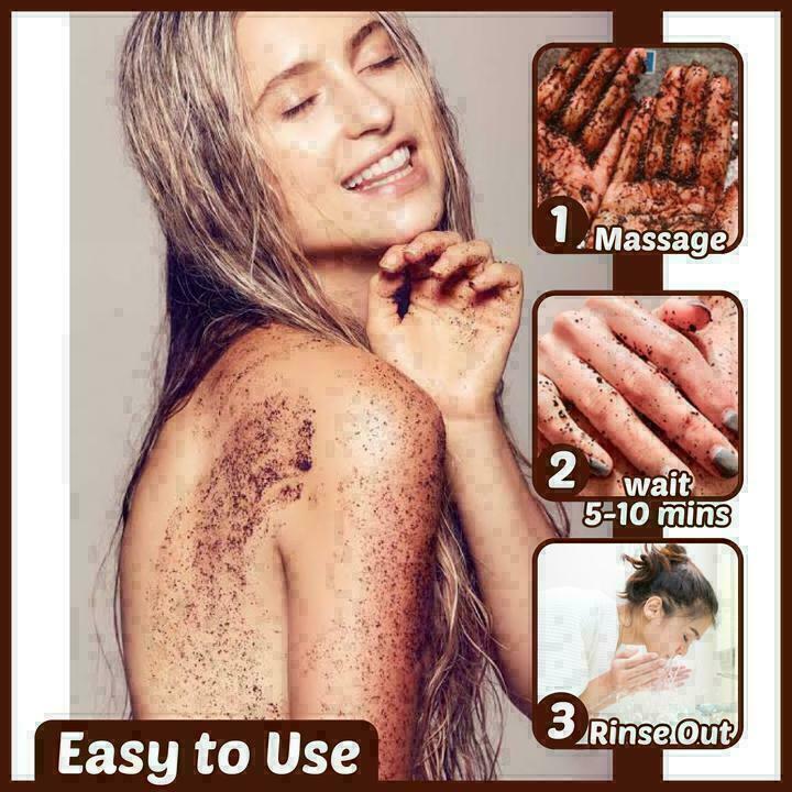Coffee Arabica Dead Sea Salt Body Scrub Natural Detoxifying F2 V2J2 Mineral X6D2