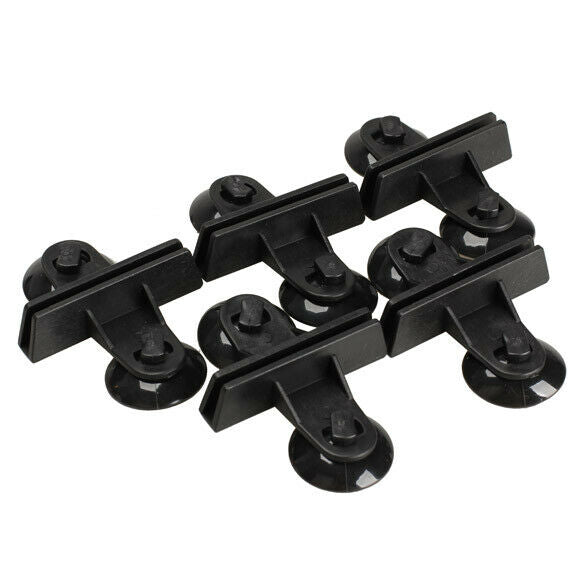 5x Black Plastic Divider Sheet Holder Suction Cups for Aquarium Fish Tank A