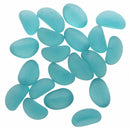 20-Piece Glass Pebble Stones Aquarium Floor Ornament, Blue