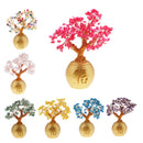 Red Feng Shui Crystal Money Tree Office Home Decor Bring Luck / Wealth
