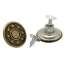 50-in-1 Sets Star Metal Buttons Jean Tack Color Bronze 17x8mm-design custom