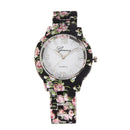 Women Fashion Geneva Flower Colour Print Plastic Style Quartz Wrist(9) A