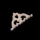 6*6*0.5cm Rubber Wood Carved Corner Onlay Applique Door Unpainted M9F6