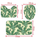4Pcs Home Bathroom Decor Set Yellow Background Cactus Pattern Toilet Seat C