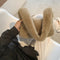 Women Fluffy Shoulder Bag Solid Plush Handbags Female Winter Totes (Brown)