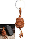 Pig of Year Carving Wooden Pendant Keychain Key Ring Chain Jewelry Gifts LuckyME