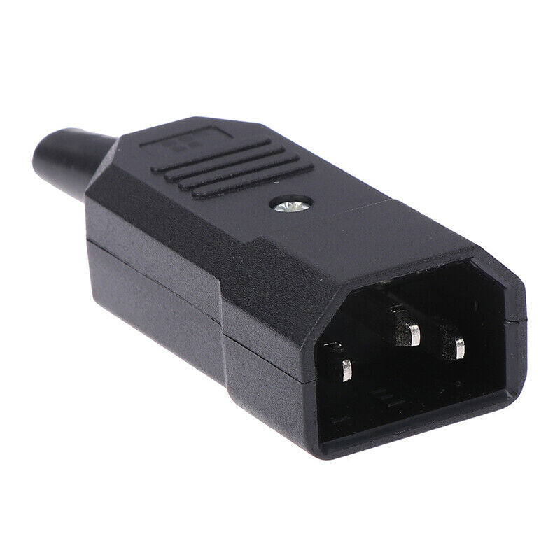 3 Pin IEC 320 C14 Male Plug Rewirable Power Connector Socket AC Panel Soc JR