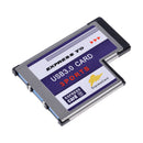 54 mm Express Card to 3Port USB 3.0 Adapter Converter Max 5Gbps For PC Laptop