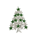 Fashion Cute Christmas Tree Stars Clear Crystal Brooches Pins Holiday Party