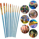 10Pcs/Set Watercolor Gouache Paint Brushes Different Pointed Useful Shape R K5H9