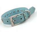 Blue PU Leather Dogs Cats Pets Puppy Neck Safety Collars XS