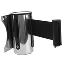Queue Barriers Crowd Control Stainless Steel 2m Retractable Belt Black