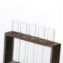 Test Tube Glass Vase Hydroponic Vase Wooden Frame Tabletop Vase Stand 5 Tube