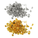 200 Pairs 4mm Iron Earring Posts And Backs Jewelry For DIY Earring Findings